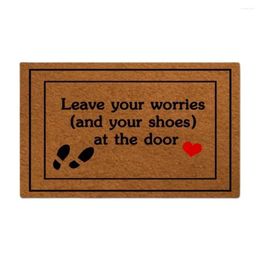 Carpets Leave Your Worries (And Shoes) At The Door Funny Doormat Outdoor Porch Patio Front Floor Mat Holiday Rug Home Decor
