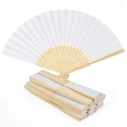 Party Favor 10/20pcs White Hand Fans Bamboo Portable Foldable Paper Fan Wedding Supplies For Guest Gift Birthday
