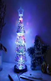 Christmas 3D Effect Fireworks LED Light Christmas Tree Desk Table USB Lamp Showcase Decoration for Home Tree8814014