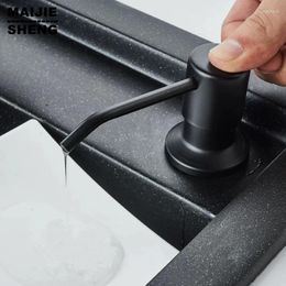 Liquid Soap Dispenser Kit Brass Pump Head For Kitchen Sink Bathroom Accessories Black Apacity 400ml Dish