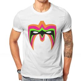 Men's T-Shirts Vintage Wrestling Creative Printed TShirt for Men Ultimate Warrior Mask Round Collar T Shirt Personze Gift Clothes T240510