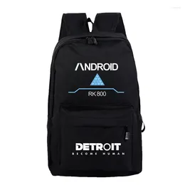 Backpack Detroit Become Human Rk800 Backpacks Shoulder Travel School Bags For Teenagers Casual Student Preppy Style Laptop Bag
