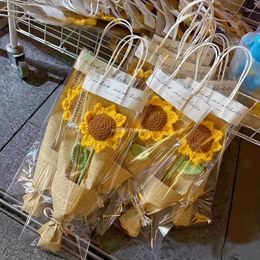 Party Favor 1PCS Creative Flower Arrangement Gift Bag Knitted Sunflowers As A Mother's Day For Mom On March 8th Romantic