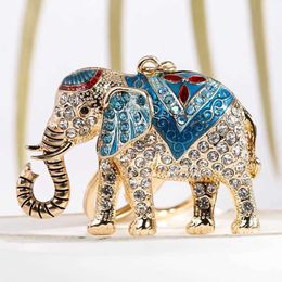 Keychains Lanyards Creative Elephant Key Chain Accessories Cute Animal Keychains Fashion Keyrings Women Bag Charm Pendant Car Key Rings Holder T240509