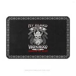 Carpets Non-slip Doormat Viking My Beard Grows In Honour Bath Bedroom Mat Welcome Carpet Flannel Pattern Decor