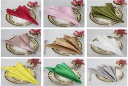 48cm Table Napkins Cloth Square Satin Fabric Napkin Pocket Handkerchief for Wedding Birthday Home Party el7479096