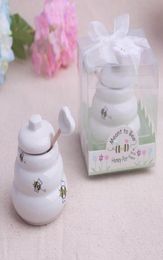 100 pcs Ceramic Meant to Bee Honey Jar Honey Pot Wedding Favours Baby shower Favours SN8028312157