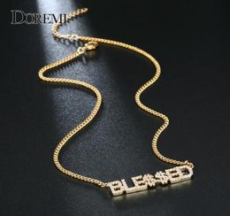 DOREMI 9mm Crystal Pendant Letters Necklace for Women Custom Jewelry Custom Name Necklaces Numbers Personalized Zirconia Pendant V5904532
