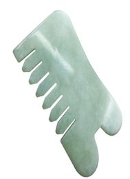 Natural Jade Massager Comb Multifunctional Handheld Stone Head and Meridians Combs Guasha Board Shape Massage Hand Relaxation Tool4644289