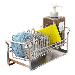 Kitchen Storage Dish Drying Rack Rust Resistant Stainless Steel Space-Saving Multifunctional With Drain Removable Flatware