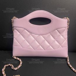 12A Mirror quality luxury bag Classic Designer Bag Ladies handbag lambskin milky tea/pink bag Chain bag diamond grid spring/summer casual Shoulder bag crossbody bag