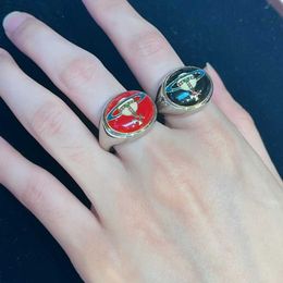 Brand Westwoods Colorful and Personalized Saturn Ring with Advanced Design Versatile Light Luxury Couple Style Nail