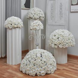 Decorative Flowers White Artificial Flower Roses For Wedding Centerpiece Party Supplies DIY Craft 7 Color