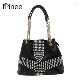Shoulder Bags IPinee Rhinestone Chain Crossbody For Women 2024 Messenger Bag Lady Luxury Handbags