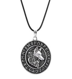 Pendant Necklaces Vintage Nordic Viking Pirate Necklace Round For Men Odin Mount Celtic Wolf Punk Male AccessoriesPendant6614711