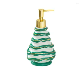 Liquid Soap Dispenser Christmas Tree Ceramic Hand Emulsion Bottle Sub Container For Shampoo & Shower Gel Gifts 430ML Green/Red