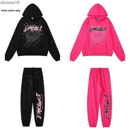 Young Thug 555555 Men Women Hoodie High Quality Foam Print Web Graphic Pink Sweatshirts Hoodies Designer Pullovers S-2xl JS89