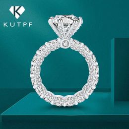 Wedding Rings 4 Carat True Mosilicone Engagement Ring with GRA Certificate D Colour Laboratory Diamond Suitable for Women 925 Silver Promise Q240511