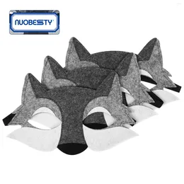 Party Decoration NUOY 3PCS Wolf Mask Animals Felt Half Kids Toys Costume Cosplay Dress Up Favors For