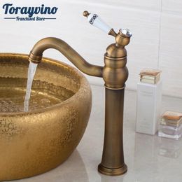 Bathroom Sink Faucets Tap Basin Faucet Vanity Mixer Torneira De Banheiro Antique Brass Finish Solid Single Handle
