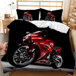 Bedding Sets .WENSD 3d Cool Motorcycle Set For Man Duvet King Size Egyptian Cotton Bed Linen Bedclothes 220x240