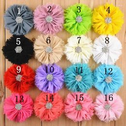 Decorative Flowers 30PCS 6CM Chiffon Flower For Kid Headband DIY Craft Can Choose Colors(HMF-108)