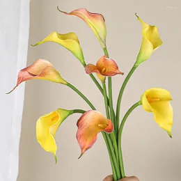 Decorative Flowers 50cm Artificial Calla Lily DIY Wedding Home Restaurant Decoration Arrangement Real Touch Fake Flower High Quality Po
