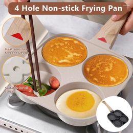Pans Omelette Pan 4 Non-Stick With Heat Indicator Multifunctional Pancake Maker Healthy Breakfast Burger For Of Stove