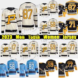 Vin #58 Kris Letang Reverse Retro hockey jersey #71 Evgeni Malkin #77 Jeff Carter Jason Zucker Tristan Jarry Sidney Crosby#67 Rickard Rakel
