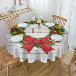 Table Cloth Christmas Farm Garland Round Tablecloth Waterproof Wedding Party Cover Dining