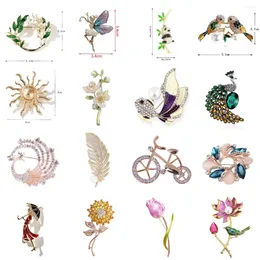 Brooches 1x Big Flower Crystal Brooch For Women Fashion Pin Bouquet Rhinestone Pins Scarf Clip Jewellery