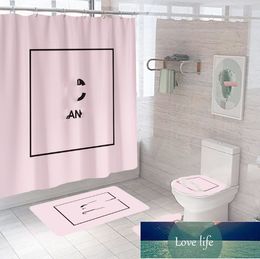 Europe Mat Set Shower Curtain for Bathroom Cover Toilet Seat Anti Slip Soft Carpet for Bathroom Mat Set Simple