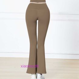 AAA Tasarımcısı Lul Rahat Kadın Spor Yoga Pantolon Çan, Hızlı Kurutma Fitness için Dipli ve Biraz Alevli Yüksek Belli Çıplak Duygu
