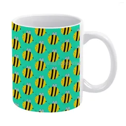 Mugs Bumbles White Mug 11 Oz Funny Ceramic Coffee/Tea/Cocoa Unique Gift Bumble Bee Bug Insect Buzz