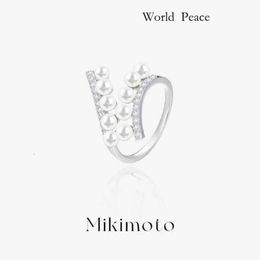 Mikimoto Designer Ring For Woman Royal Wooden Pearl Ring Women039s Premium AKOYA Freshwater Open In Sterling Silver 657