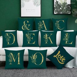 Pillow Letter Printing Pillows Decor Home Decorative Car Sofa Cover Bed Pillowcase Green Decorative45 45cm