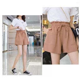 Women's Shorts Workwear Women Pants Casual High-waisted Korean-style S-5XL Slim Solid Colour Spring Summer Trendy Wide-leg