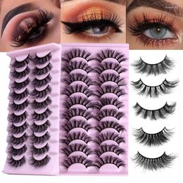 False Eyelashes 10 Pairs Fluffy Mink Lashes 3D Natural Russian Strip Thick Soft Fake D Curl Makeup