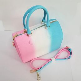 Bag Women's 2024 PVC Leather Toothpick Pattern Pillow Ladies Handbag Colour Portable Shoulder Jelly