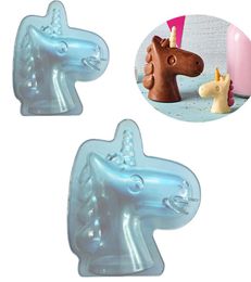 3D Unicorn Plastic Chocolate Mould Fondant Cake Decorating Tools Polycarbonate Form Choco Gumpaste Baking Mould2998185
