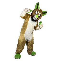 Halloween Wolf Dog Mascot Costume Adult Size Cartoon Anime theme character Carnival Unisex Dress Christmas Fancy Performance Party Dress