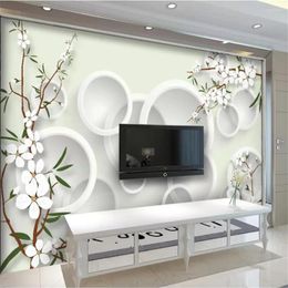 Wallpapers Wellyu Papel De Parede Custom Wallpaper 3d Large Po Murals Modern Boutique Elegant Fresh Flower Living Room TV