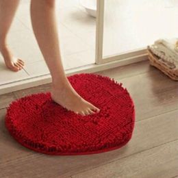 Carpets 26 37cm Love Heart Shaped Doormat Non-Slip Soft Microfiber Fluffy Bathroom Floor Area Rug For Bedroom Mat Living Room