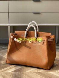 Bk Leather Handbag Trusted Luxury Customized Togo Leather Platinum Bag 50cm Travel Bag Mens and Womens Luggage Bag Super Large Capacity Trave have logo HBM2