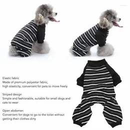 Dog Apparel DIY Pyjamas Warm Comfortable Stretchy 4 Legs Striped For Small Dogs Cats Sleeping Cosplay