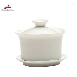 Teaware Sets Tea Set White Ceramic Gaiwan Teacup Teapot Porcelain Chinese