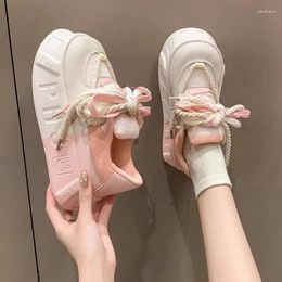 Casual Shoes Women's Height Increasing 2024 Trend Thick Soled Sneakers Dopamine Colorblock Board Platform Spring Autumn