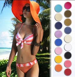 Sun Straw Beach Hat Cap Women039s Large Floppy Folding Wide Brim Cap Beach Panama Hats 17 colors EEA705424529