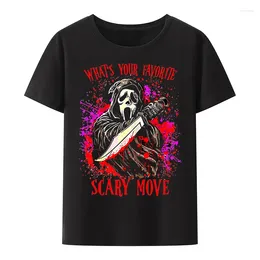 Men's T Shirts Lets Watch Scary Movies Scream Horror Halloween Shirt Men Women Gothic Tops Novelty Funny Graphic Tee