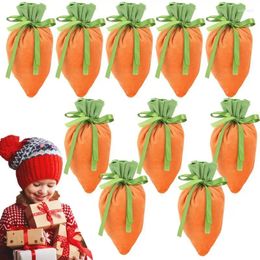 Gift Wrap Easter Velvet Bag Carrot Jewelry Basket Candy Bags With Drawstring Birthday Decoration Supplies